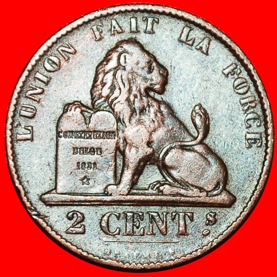  * MIT PUNKT IN UNTERSCHRIFT 1833-1865:BELGIEN★2 CENTIME 1864★LEOPOLD I. (1831-1865)★OHNE VORBEHALT!   