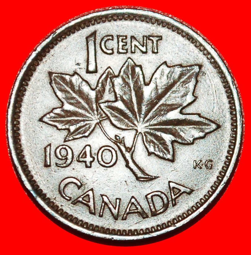 * KRIEGSZEIT (1939-1945): KANADA ★ 1 CENT 1940! GEORG VI. (1937-1952)★OHNE VORBEHALT!