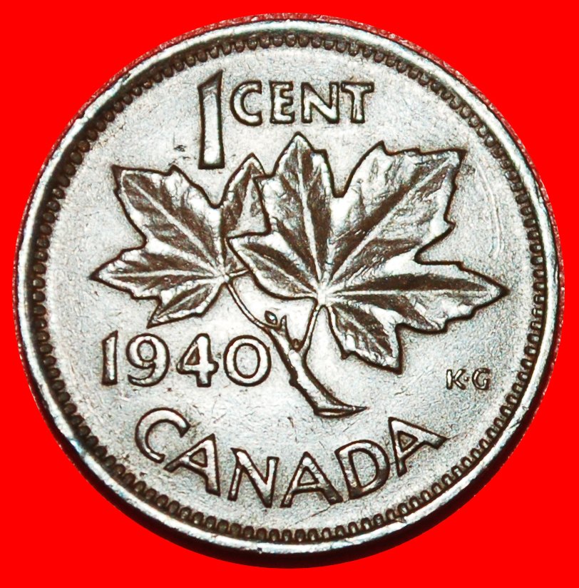  * WAR ISSUE (1939-1945): CANADA ★ 1 CENT 1940! GEORGE VI (1937-1952) ★LOW START ★ NO RESERVE!   