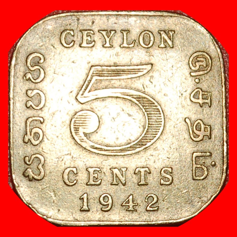  * GROSSBRITANNIEN KRIEGSZEIT 1939-1945:CEYLON★5 CENT 1942 STEMPEL 1+A★VERÖFFENTLICHT★OHNE VORBEHALT!   