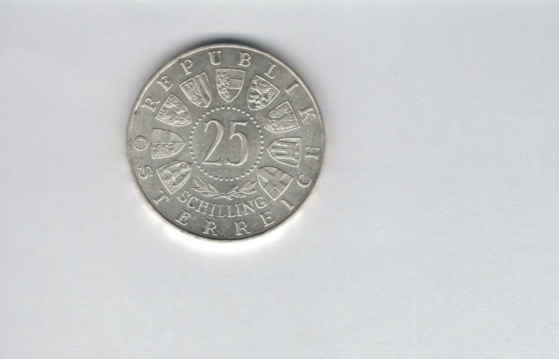  25 Schilling 1957 800 Jahre Mariazell 10,4g silber Gedenkmünze Österreich Spittalgold9800 (04588/3)   