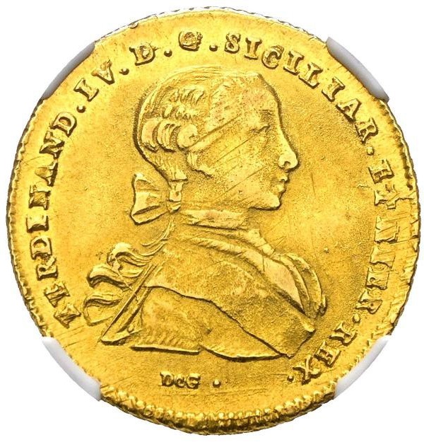  Italien Neapel & Sizilien 6 Ducati 1766 | NGC MS62 | Ferdinand IV. von Bourbon   