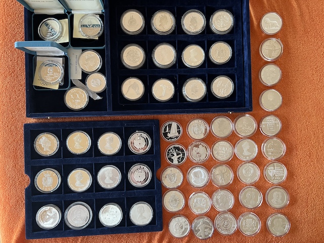  Sammlung Silbermünzen 59 St. 900,925,999/1000   