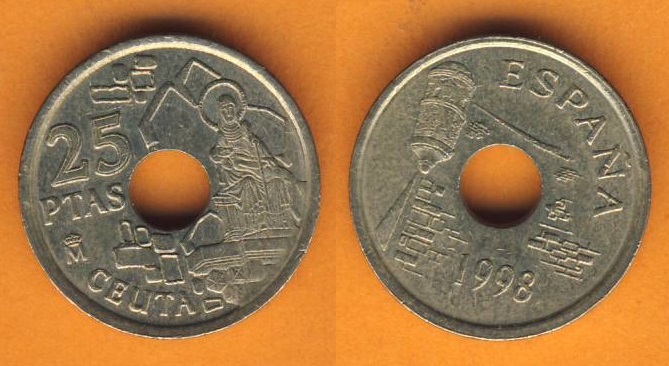  Spanien 25 Peseten 1998 Ceuta   