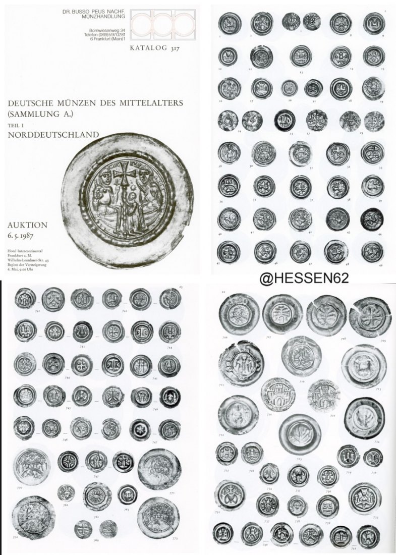  Zitierwerk - Sammlung ALLERSHEIMER Peus 317 (1987) Münzen des Mittelalters Teil I. Norddeutschland   