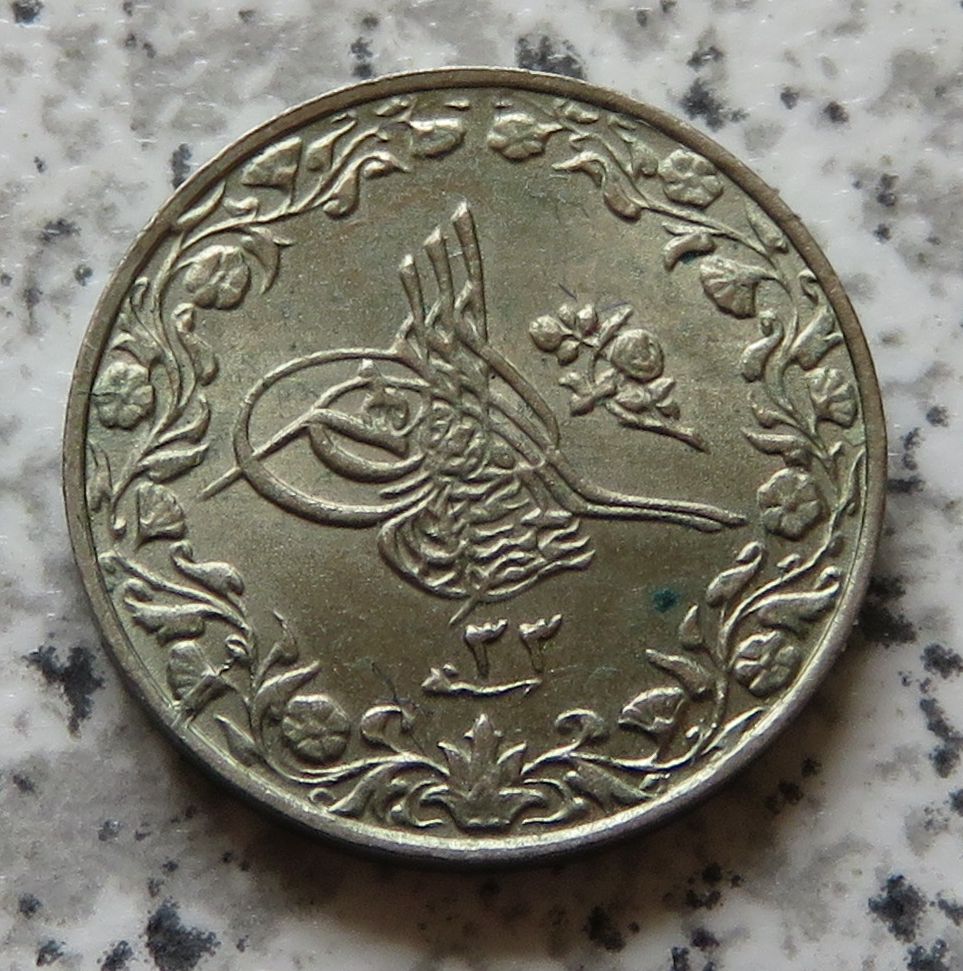  Ägypten 1/10 Qirsh 1293/33 (1907) H, Erhaltung   