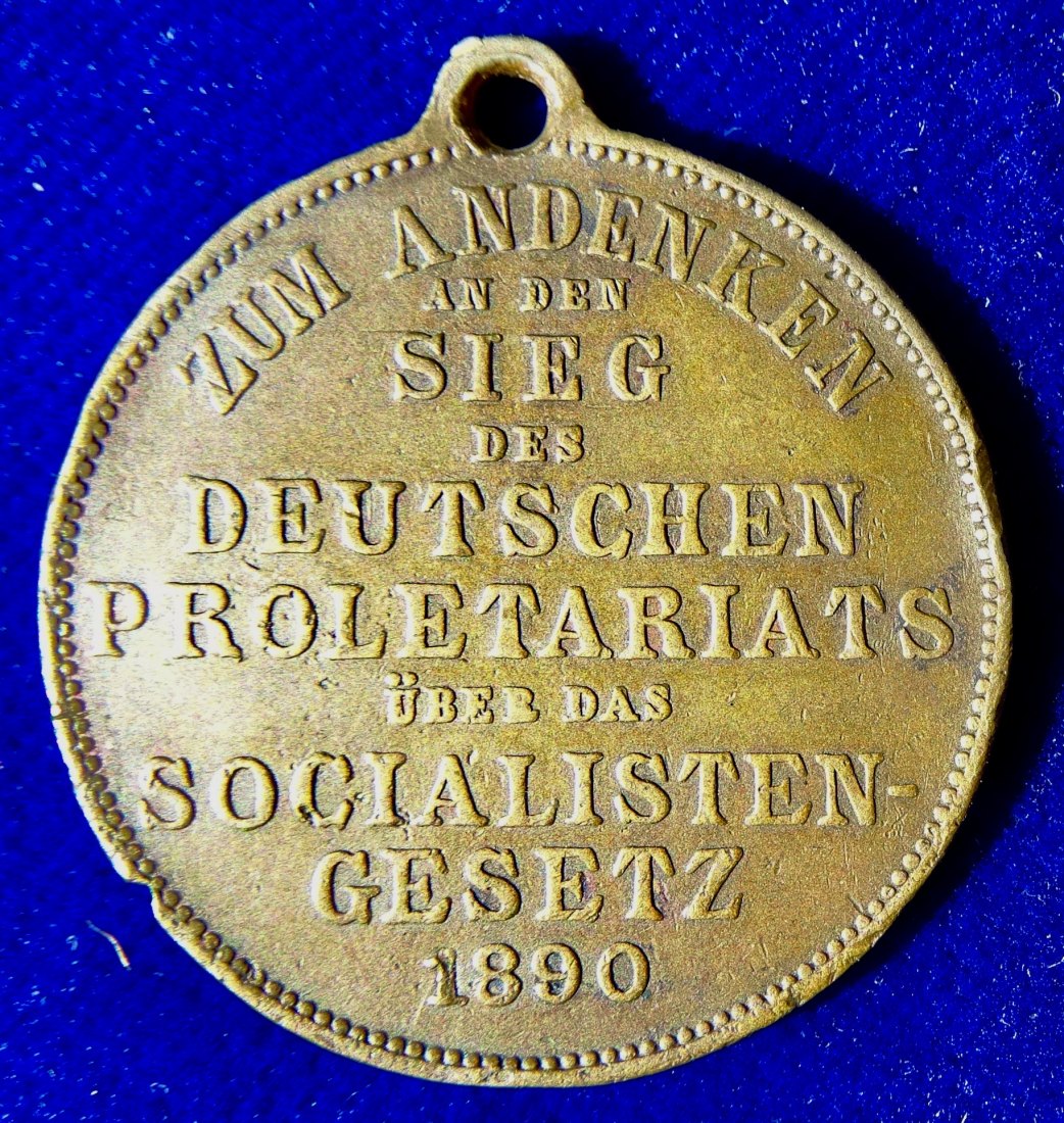  Deutsches Reich 1890 Medaille Ende der Sozialistengesetze   