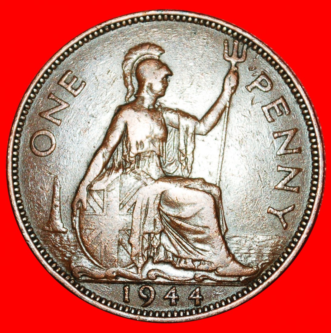  * MISTRESS OF SEAS: GREAT BRITAIN ★ PENNY 1944! GEORGE VI (1937-1952)★LOW START ★ NO RESERVE!   