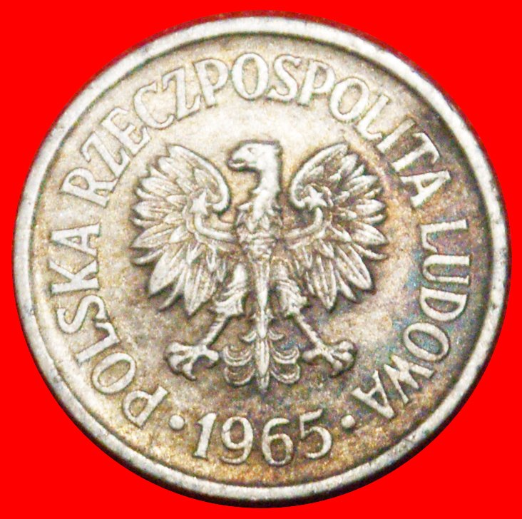  * SOZIALISTISCHE STERNE AUF ADLER (1961-1985): POLEN ★ 10 GROSHEN 1965! STEMPEL 1!★OHNE VORBEHALT!   