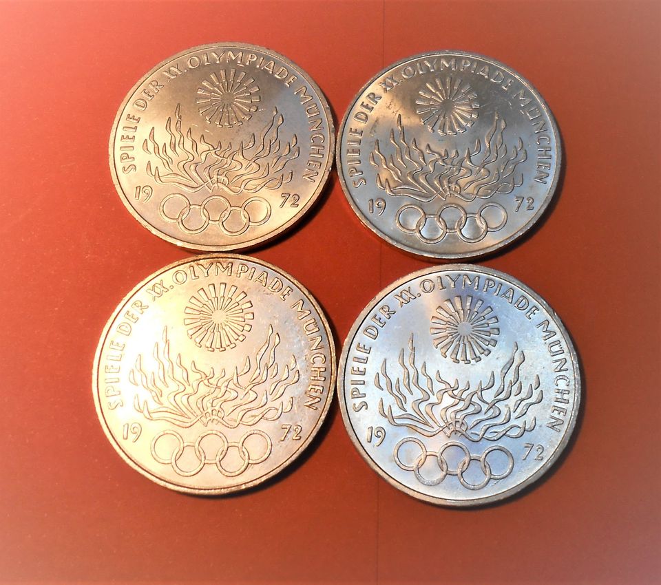  C10.°° Gedenkmünzen Silber 1972 Olympiade München....Olympisches Feuer   