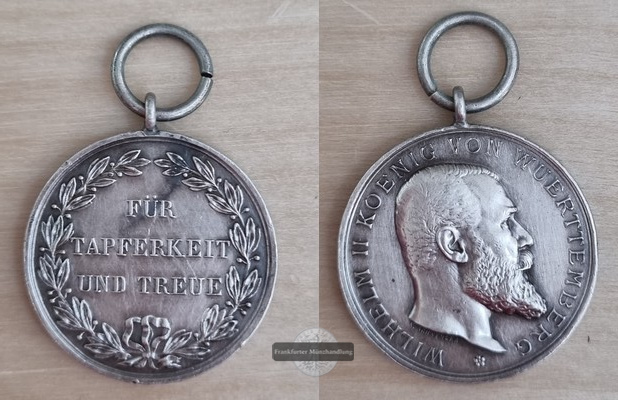  Württemberg, Wilhelm II Tapferkeitsmedaille o. J.   FM-Frankfurt   