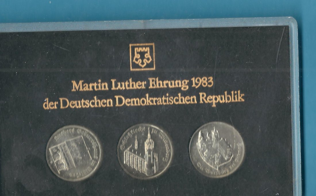  DDR 3x5Mark Luther Themensatz 1983 selten Goldankauf Koblenz Frank Maurer AB 242   