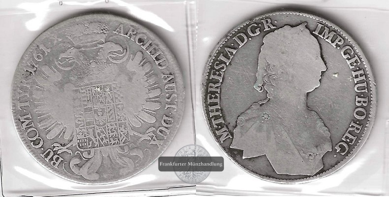  RDR Österreich-Habsburg, Maria Theresia 1740-1780. Taler 1761  FM-Frankfurt Feinsilber: 23,37g   