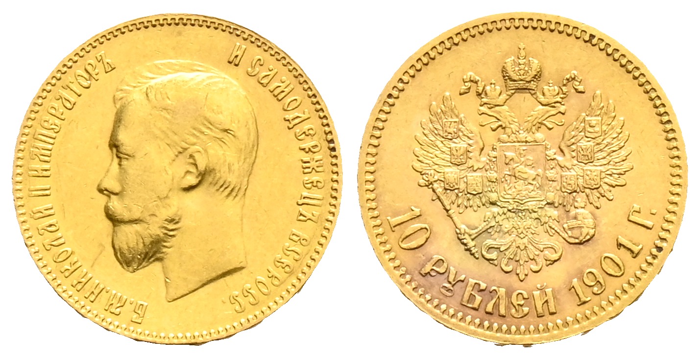 PEUS 1655 Russland 7,74 g Feingold. Zar Nikolaus II. (1894 - 1917) 10 Rubel GOLD 1899 ФЗ (FS) Sehr schön