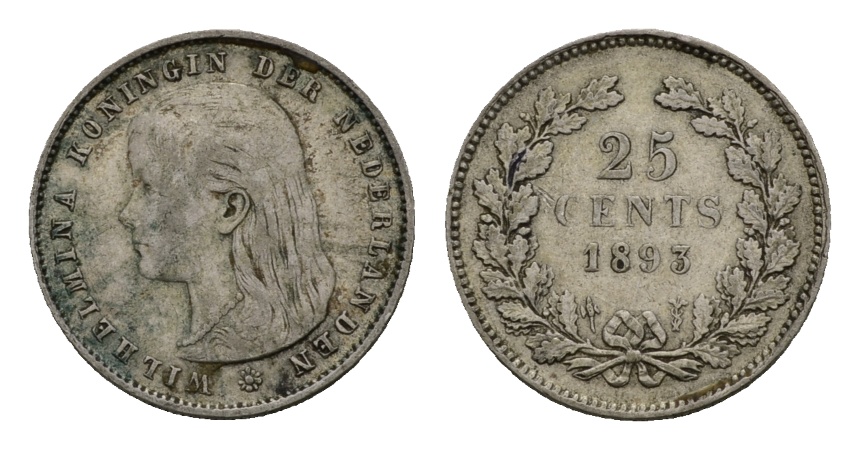  Niederlande, 25 cents 1893   