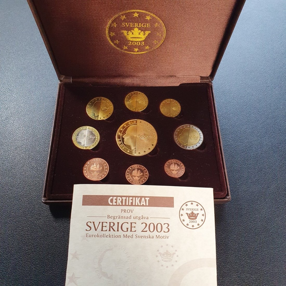  Schweden 2003 Euro Collection Pattern Proben im Etui und Zertifikat   