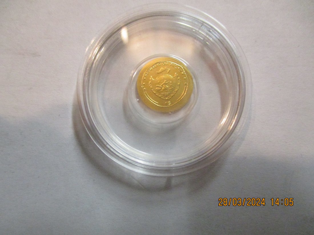  1 Dollar 2009 Palau Goldmünze 9999er Gold 0,5 Gramm / M1   