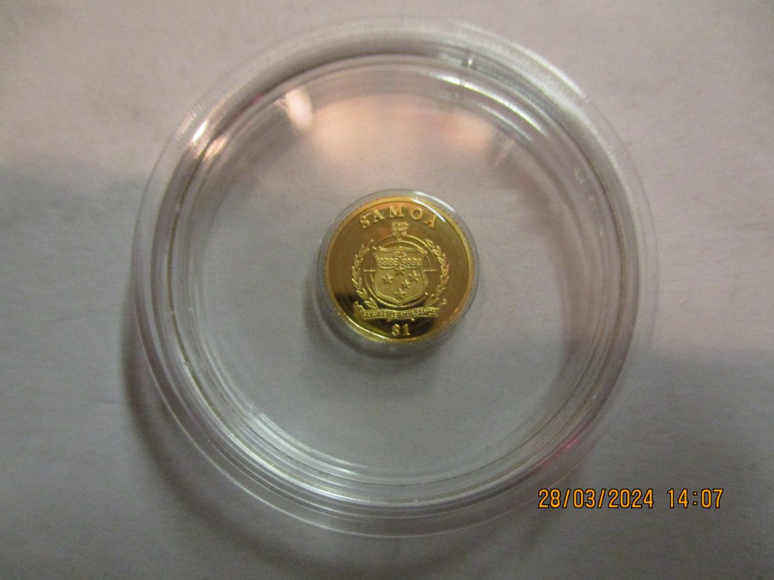  1 Dollar 2011 Samoa Goldmünze 99999er Gold 0,5 Gramm / M5   