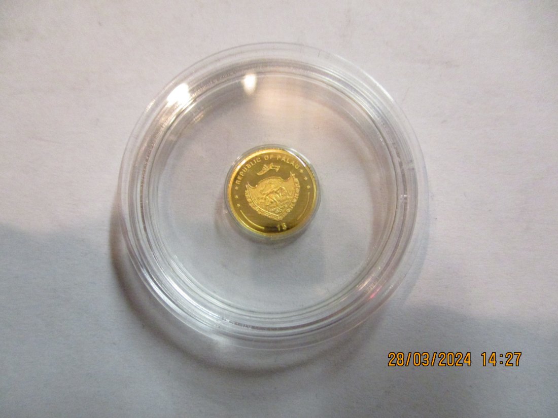  1 Dollar 2010 Palau Goldmünze 99999er Gold 0,5 Gramm / M6   
