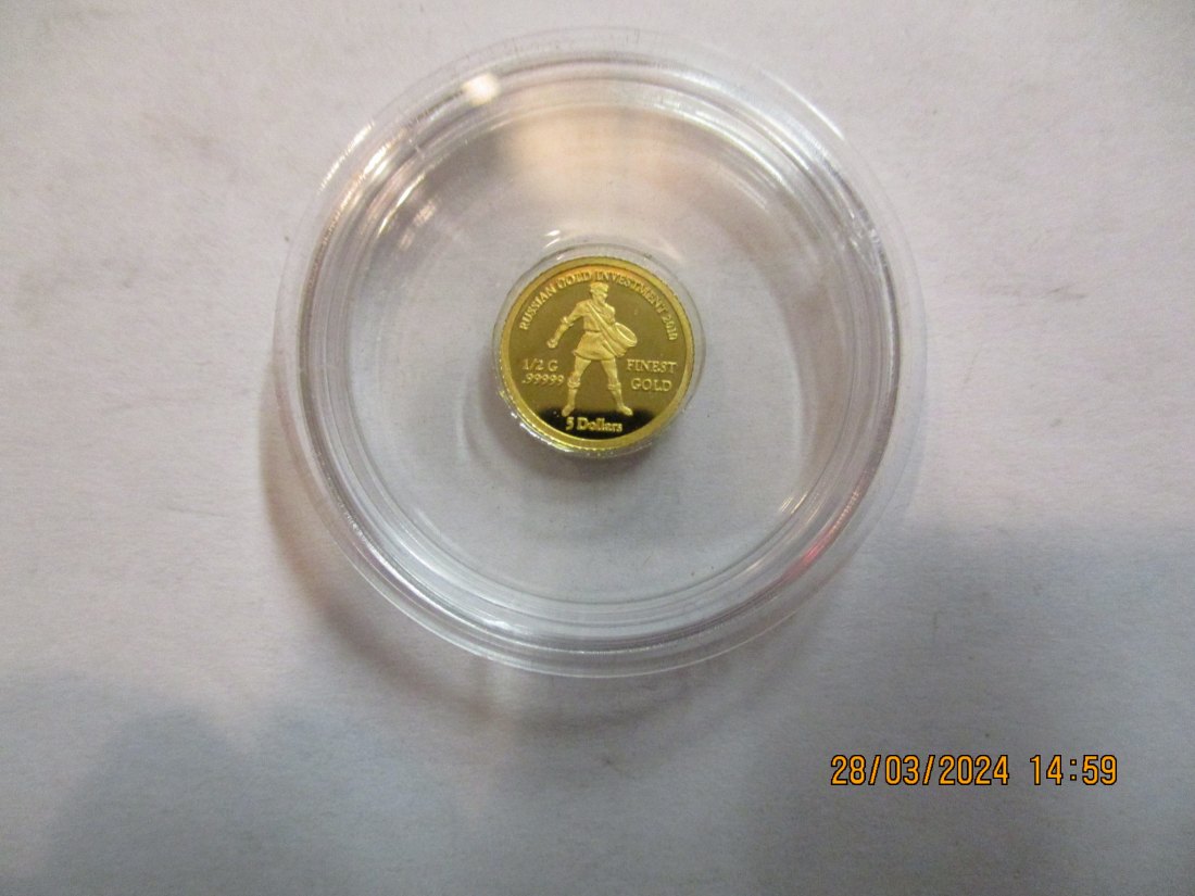  1 Dollar 2010 Salomonen Goldmünze 99999er Gold 0,5 Gramm / M16   