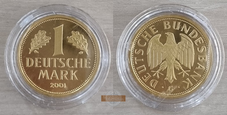 Deutschland MM-Frankfurt Feingold: 12g 1 Mark (Goldmark 'G') 2001 