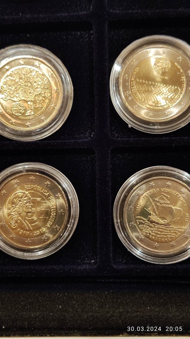  Portugal 4 x 2 Euro Gedenkmünzen als Konvolut   