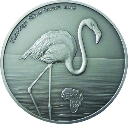  1 Unze Silbermünze Flamingo 2016 Antique Finish (Auflage: 2.000)   
