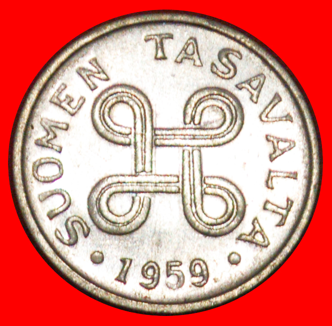  * CROSS (1952-1962): FINLAND ★ 1 MARK 1959 UNCOMMON!★LOW START ★ NO RESERVE!   