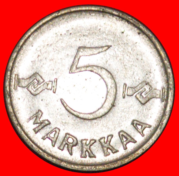 * CROSS (1952-1962): FINLAND ★ 5 MARKS 1955 DIE B!★LOW START ★ NO RESERVE!