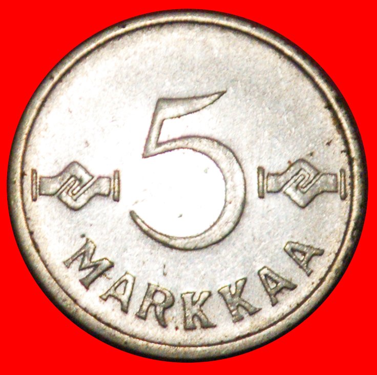  * KREUZ (1952-1962): FINNLAND ★ 5 MARK 1958 STEMPEL B!★OHNE VORBEHALT   