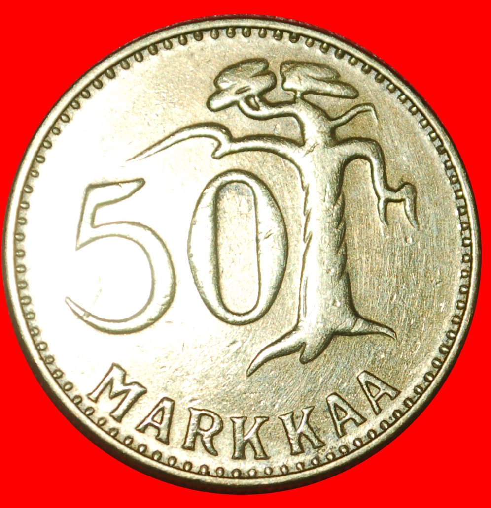  * KIEFER (1952-1962): FINNLAND ★ 50 MARK 1953H STEMPEL B! VERÖFFENTLICHT WERDEN!★OHNE VORBEHALT   