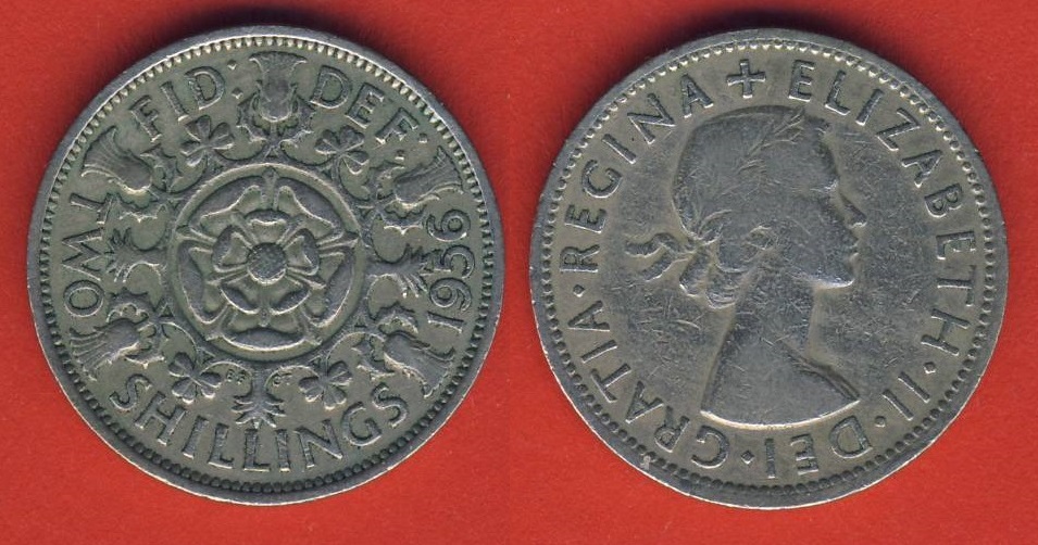  Grossbritanien 2 Shillings 1956   