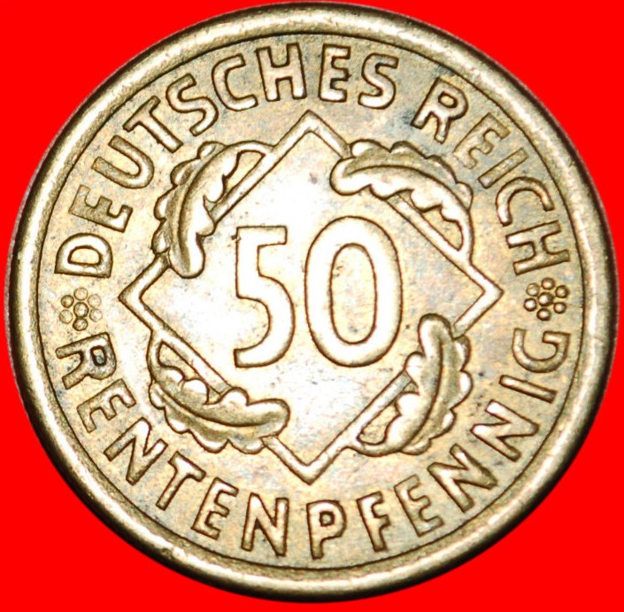  * ALLEMAGNE - GERMANY -50 RENTENPFENNIG 1924A- WEIMAR REPUBLIC **** UNCOMMON★LOW START ★ NO RESERVE!   