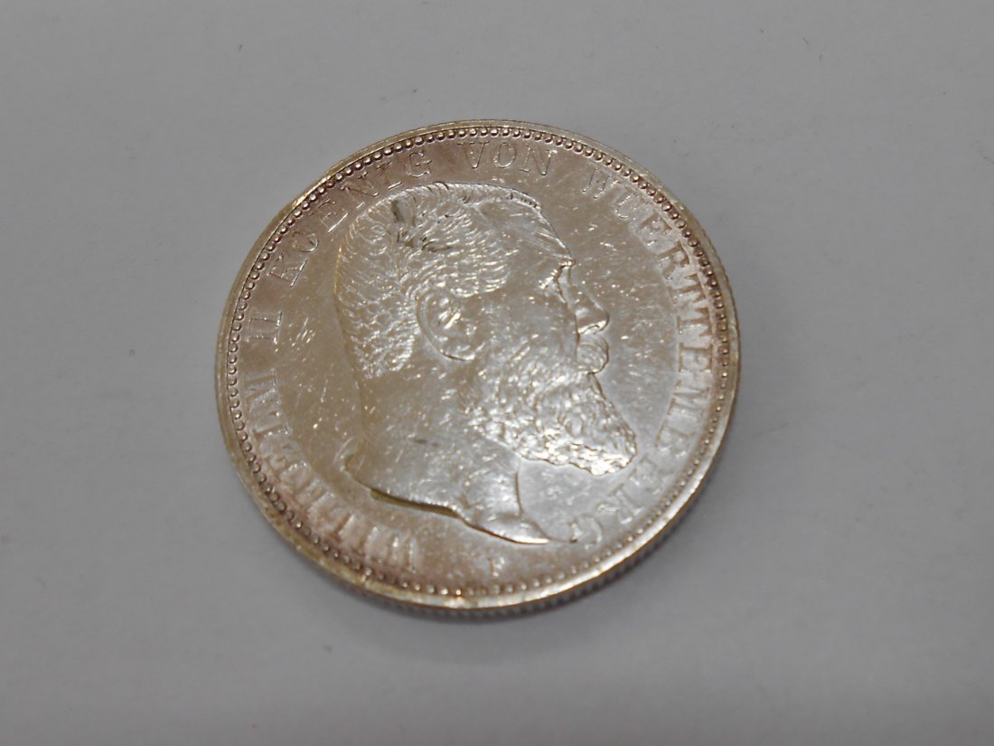  Württemberg König Wilhelm 2 Mark 1906 F, Jäger 174   