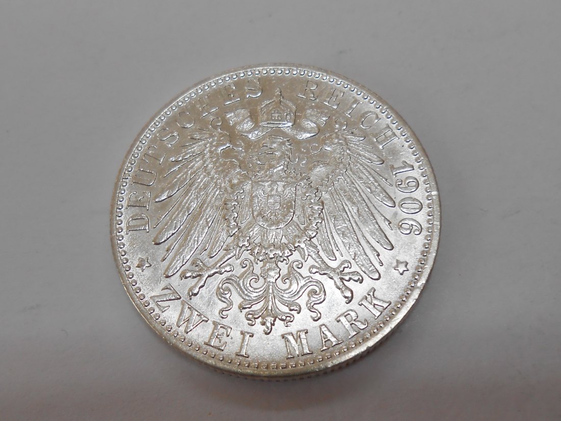  Württemberg König Wilhelm 2 Mark 1906 F, Jäger 174   