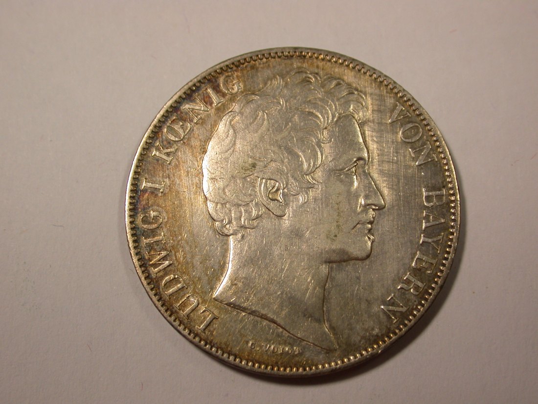  C09  Bayern  1 Gulden 1843 in ss/ss+   Originalbilder   
