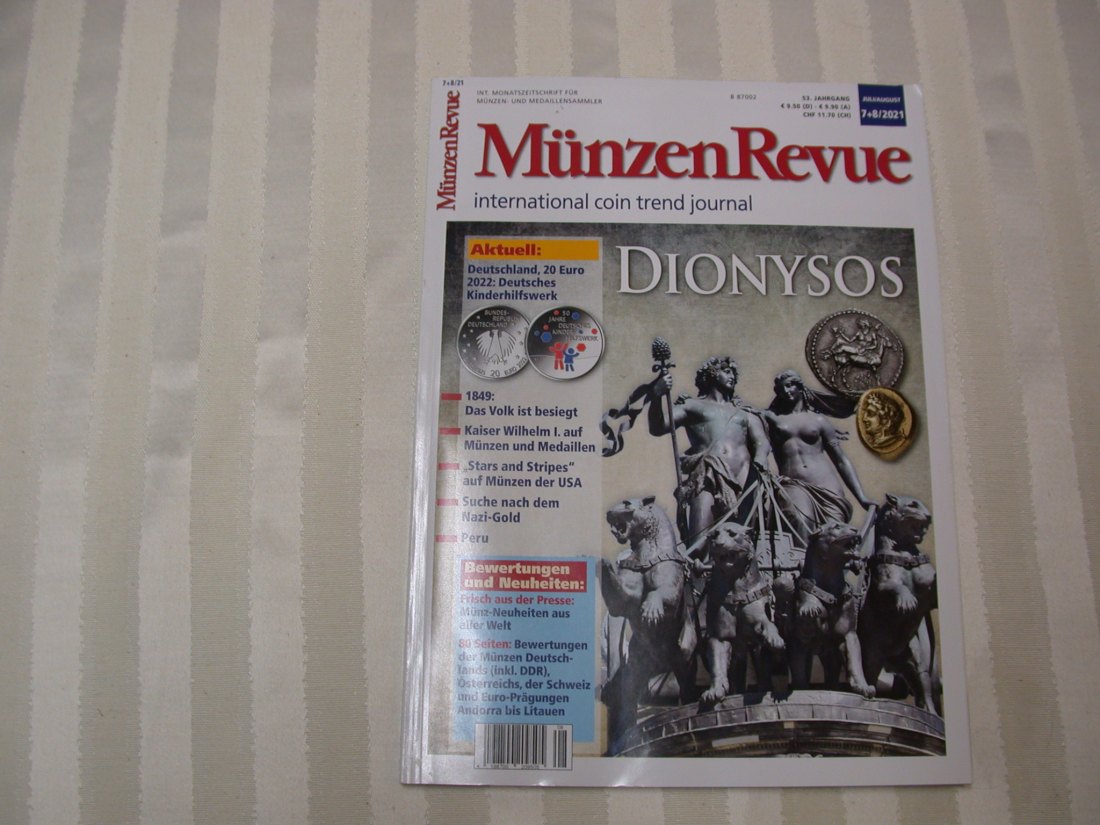  LIT  MünzenRevue  Heft 7+8/2021  Dionysos   Originalbilder   