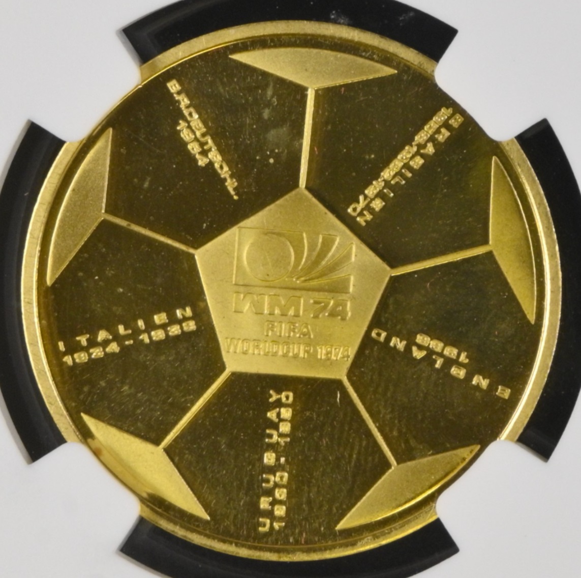 Deutschland Goldmedaille 1974 | NGC PF67 ULTRA CAMEO TOP POP | FiFa Fußball Weltmeisterschaft   