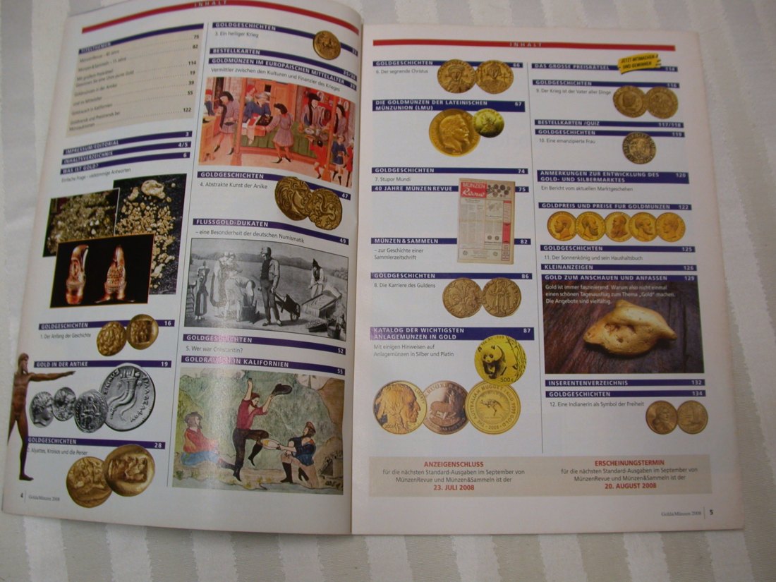  LIT  MünzenRevue  Heft  Gold und Münzen 2008 !!  Originalbilder   