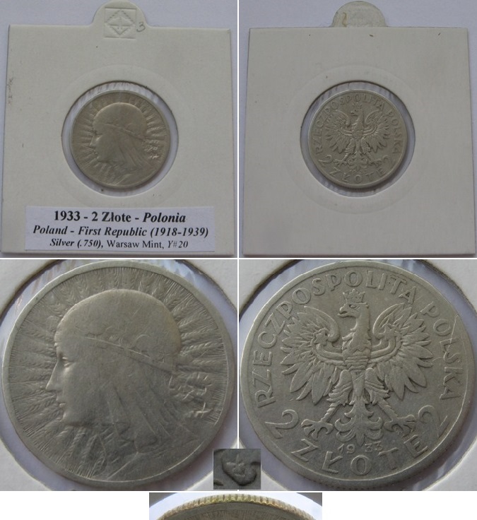  1933-Poland-2 Złote (Polonia)-silver coin   