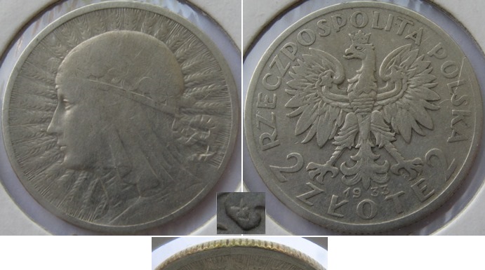  1933-Polen-2 Złote (Polonia)-Silbermünze   