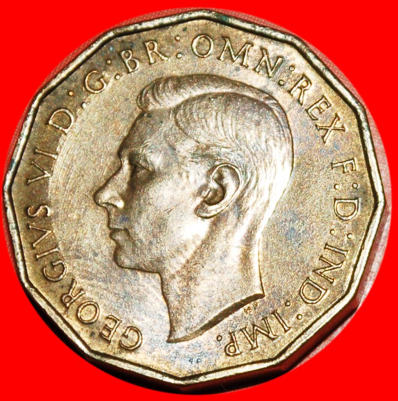  * GRASNELKEN (1937-1948)★ GROSSBRITANNIEN ★ 3 PENCE 1937 GEORG VI. (1937-1952) STG ★OHNE VORBEHALT!   