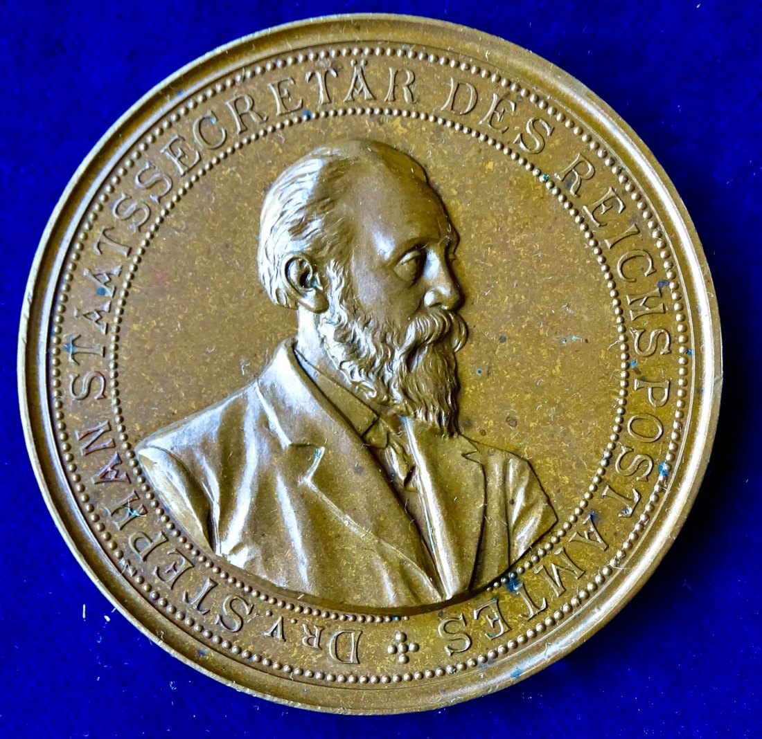  Deutsches Reich Medaille 1887, Heinrich von Stephan Adelswappen des Generalpostdirektors   