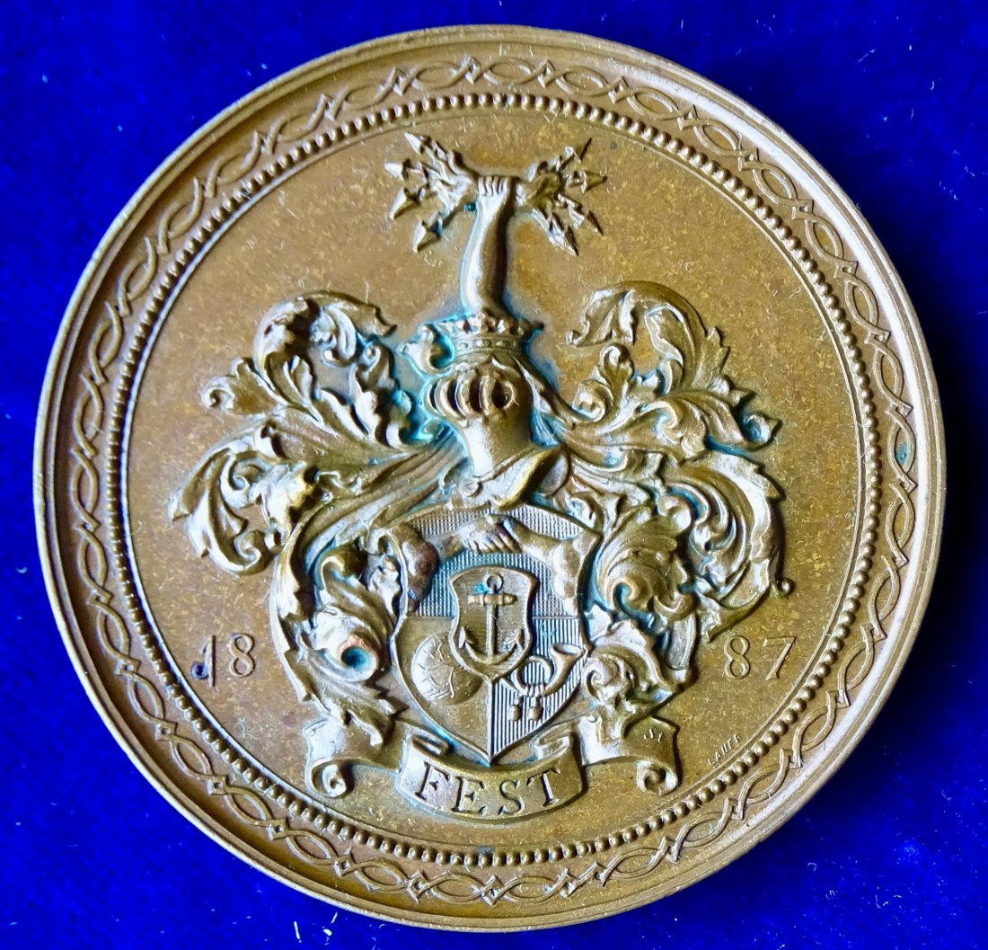  Deutsches Reich Medaille 1887, Heinrich von Stephan Adelswappen des Generalpostdirektors   