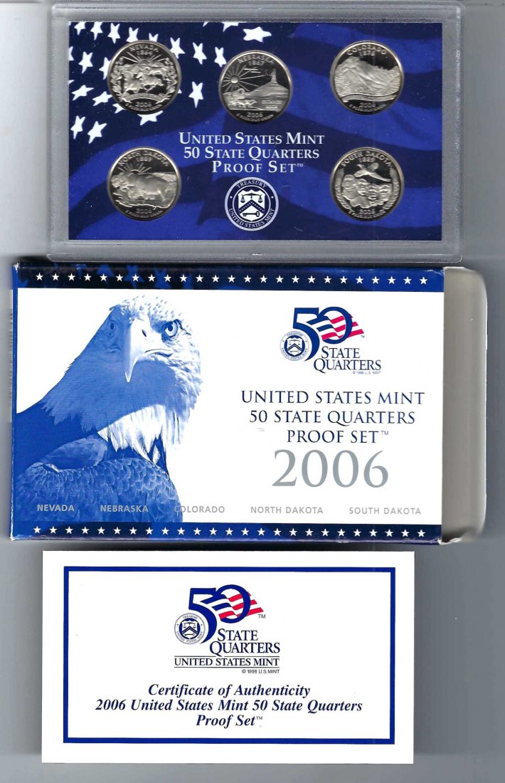  USA KMS United States Mint 50 States Quarters Proof Set 2006 Goldankauf Koblenz Maurer AB63   