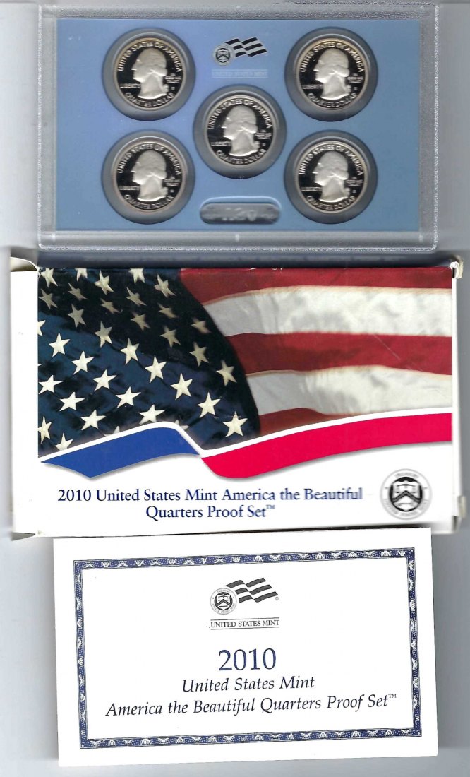  USA KMS Mint 2010 America the Beautiful Quarters Proof Set Goldankauf Koblenz Maurer AB67   