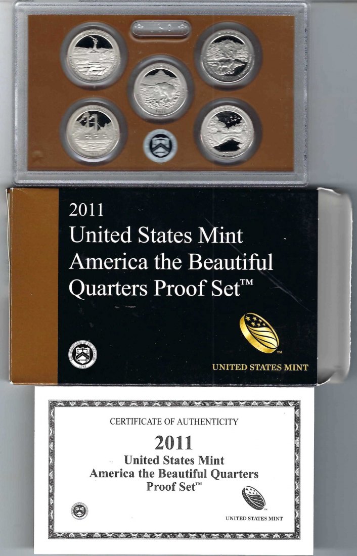  USA KMS Mint 2011 America the Beautiful Quarters Proof Set Goldankauf Koblenz Maurer AB68   