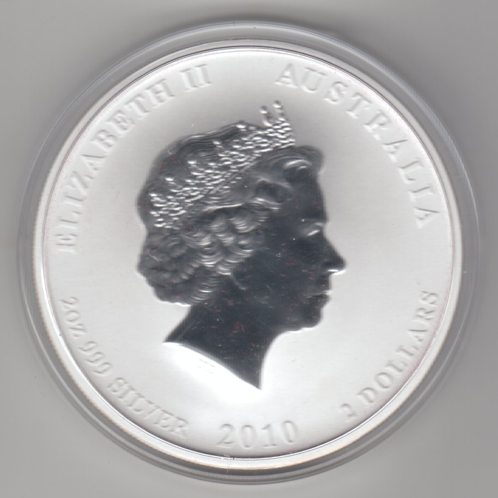  Australien, 2 Dollar 2010, Lunar II Tiger, 2 unzen oz Silber   