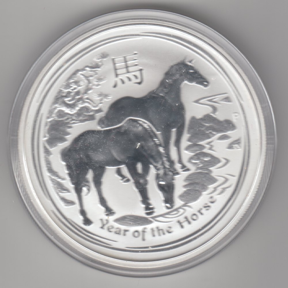  Australien, 2 Dollar 2014, Lunar II Pferd, 2 unzen oz Silber   
