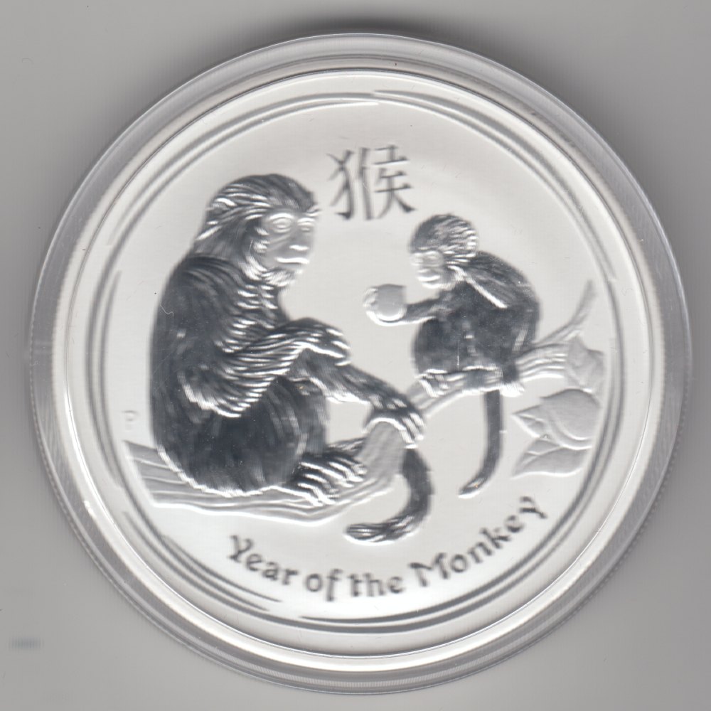 Australien, 2 Dollar 2016, Lunar II Affe, 2 unzen oz Silber   